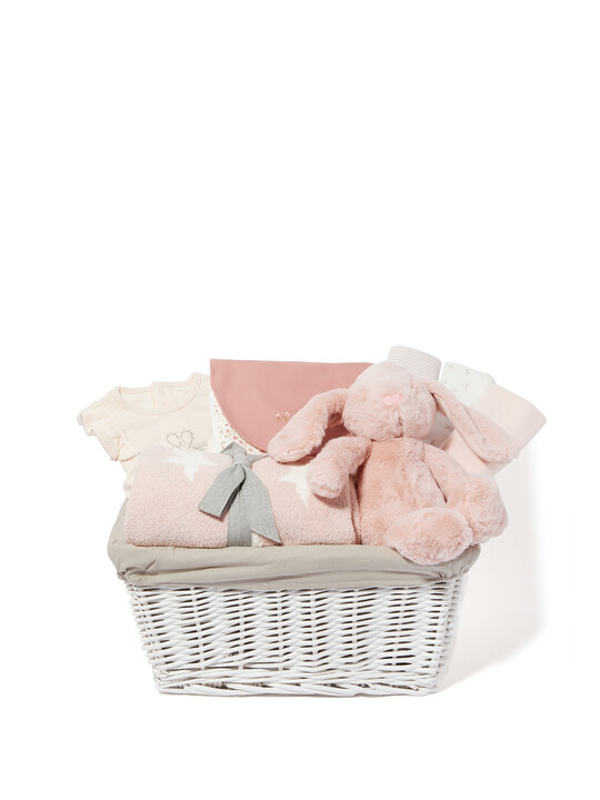 Baby Gift Hamper - 5 Piece Set with Pink Eid Frill Sleepsuit image number 1